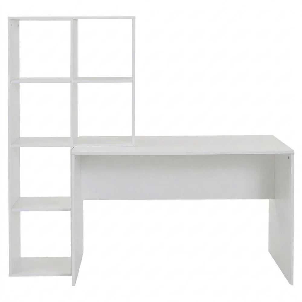 Moderner Schreibtisch mit Regal und Stauraum für Homeoffice