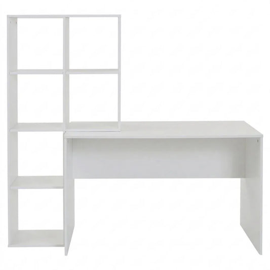 Moderner Schreibtisch mit Regal und Stauraum für Homeoffice