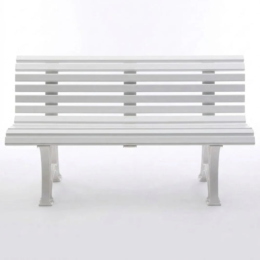 Holz-Gartenbank für den Außenbereich, Weiß, 150 cm