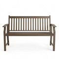 Wetterfeste Gartenbank für Terrasse und Garten, 2-Sitzer, bis 240 kg belastbar, UV-beständig, Braun