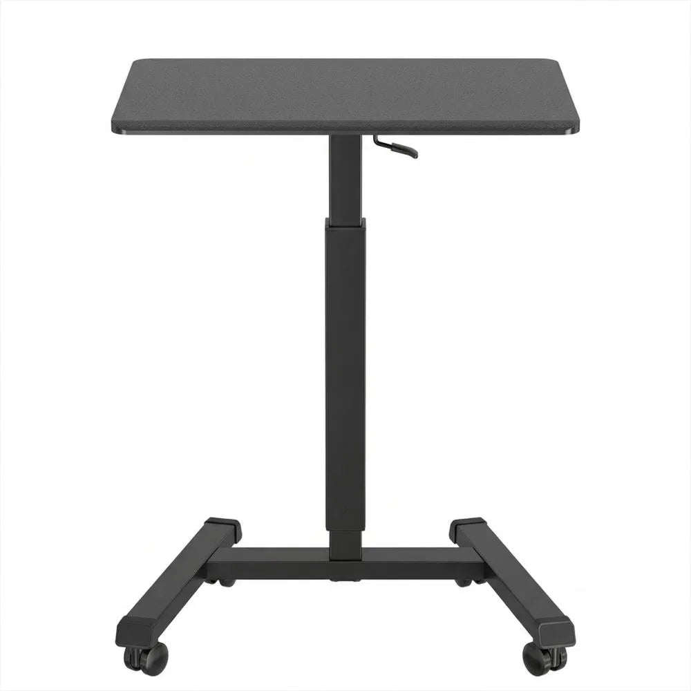 Verstellbarer Stehpult mit Rollen, Überbett-Tisch für Wohnzimmer, Schwarz