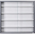 Moderne Wandvitrine in Grau/Weiß mit Glasfront