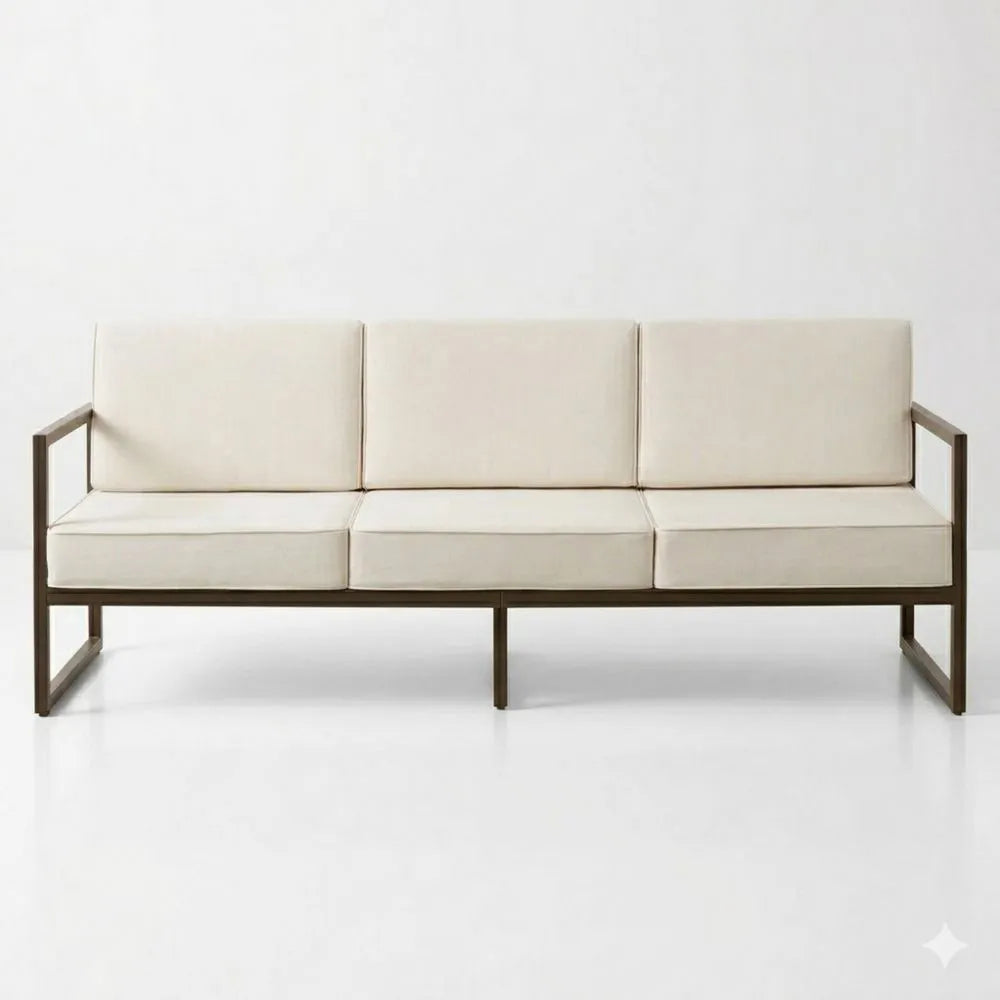 Outdoor Garten Sofa 3-Sitzer mit Lehne, wetterfest
