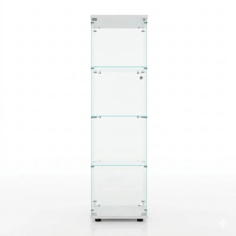 Transparente Glasvitrine mit Sicherheitsschloss und 4 Böden